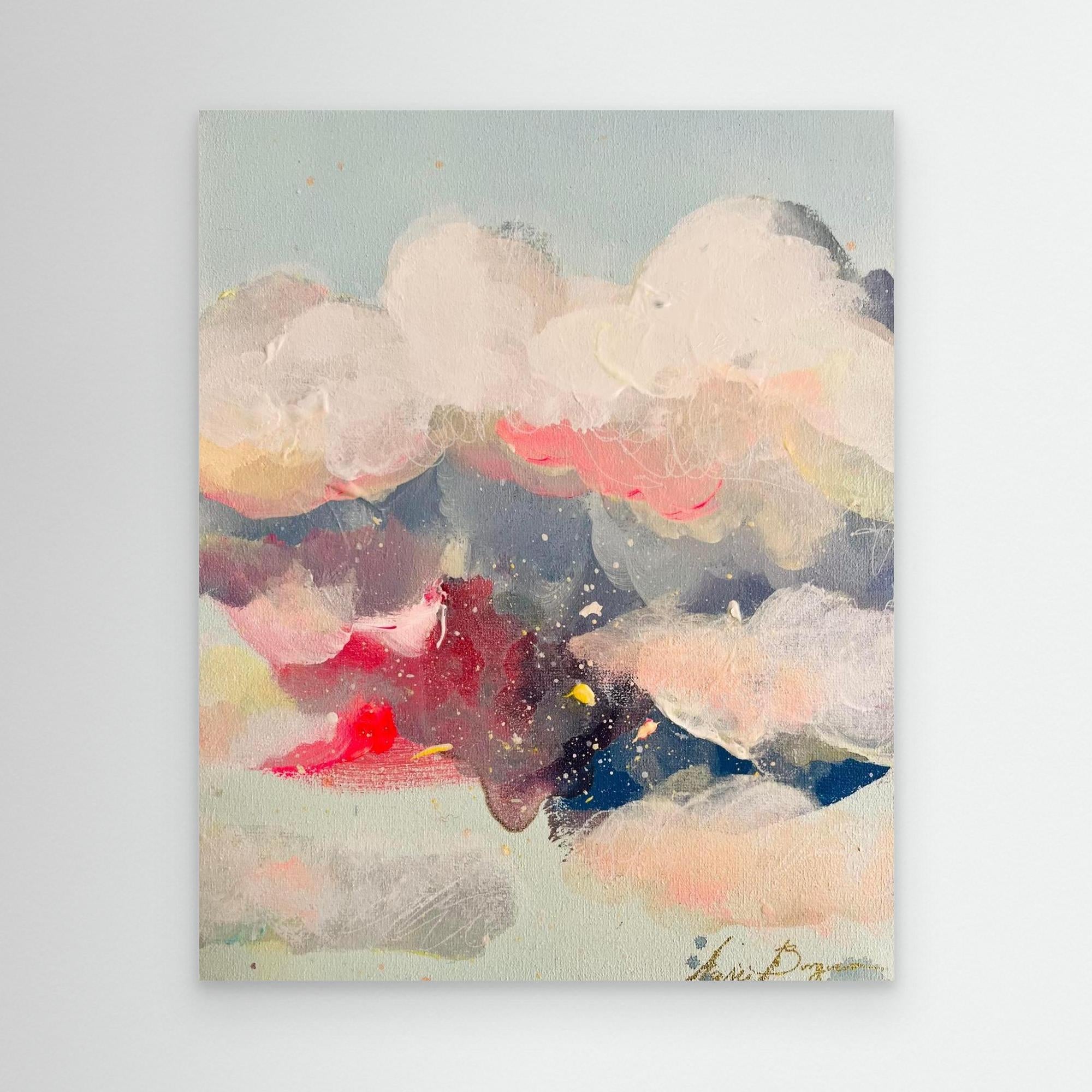 Abstract Clouds Canvas -Customizable Framed Wall Art Print, Contemporary Cloud Painting for Calm Home Decor