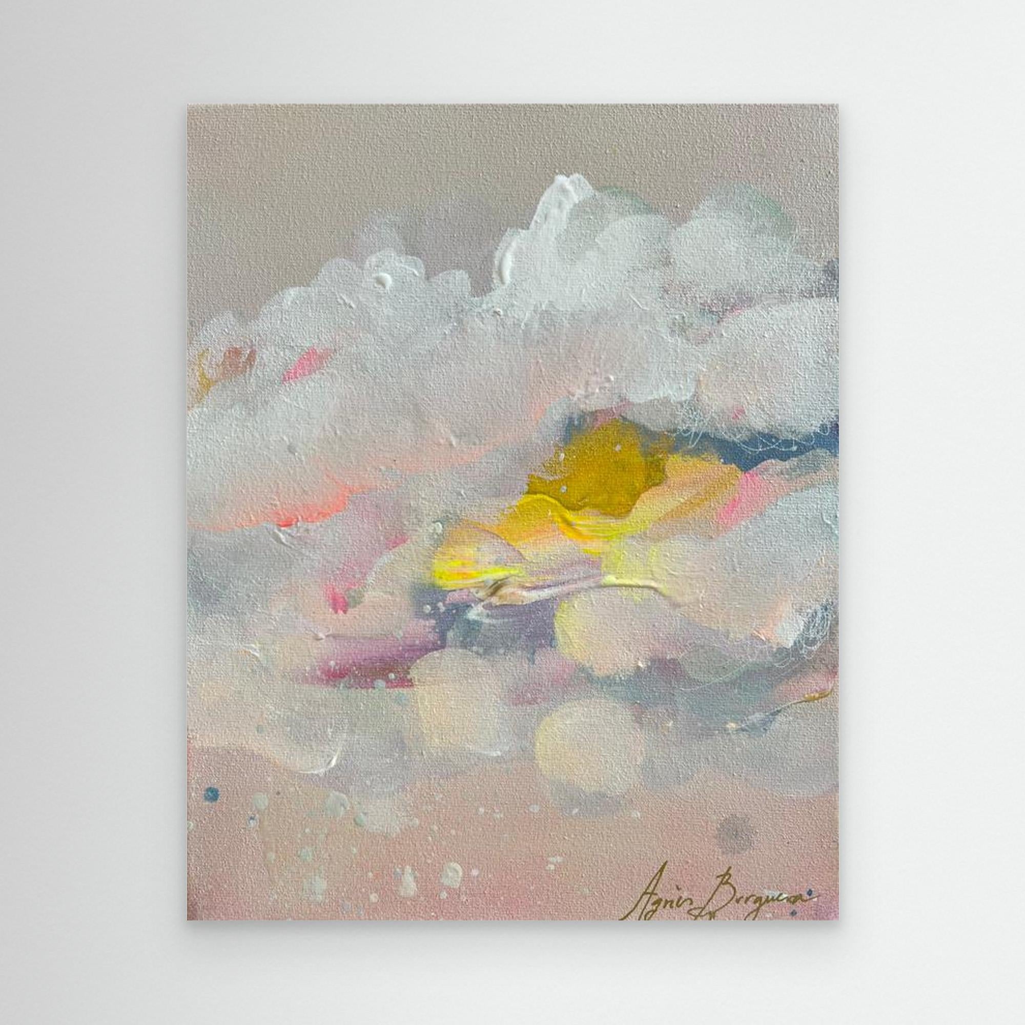 Abstract Cloud Landscape Canvas Print – Modern Minimal Wall Art in Soft Pastel Tones, Serene Wall Decor, Framed or Unframed