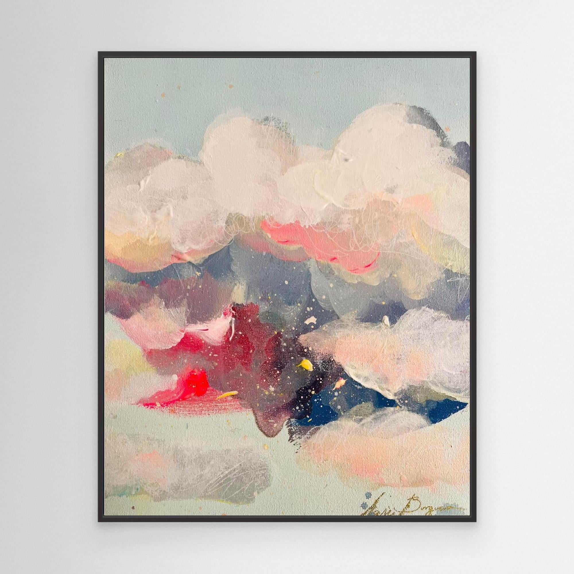 Abstract Clouds Canvas -Customizable Framed Wall Art Print, Contemporary Cloud Painting for Calm Home Decor