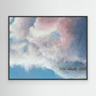 Abstract Cloud Canvas Print, Pastel Sky Wall Art, Soft Blue & Pink Abstract Painting, Minimal Modern Home Decor, Custom Size & Frame