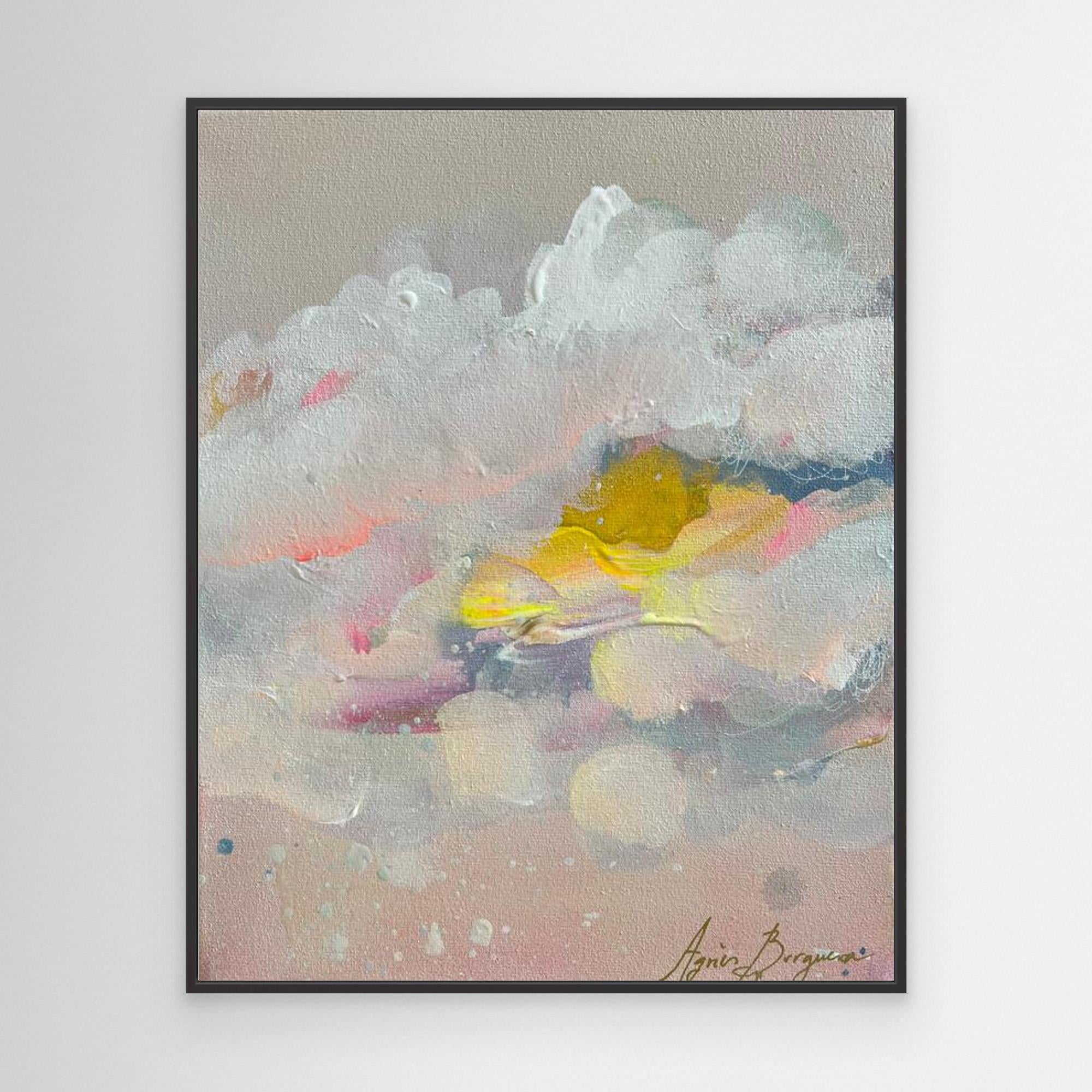 Abstract Cloud Landscape Canvas Print – Modern Minimal Wall Art in Soft Pastel Tones, Serene Wall Decor, Framed or Unframed